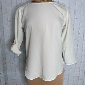 Zara Ivory blouse, 3/4 sleeves (S)